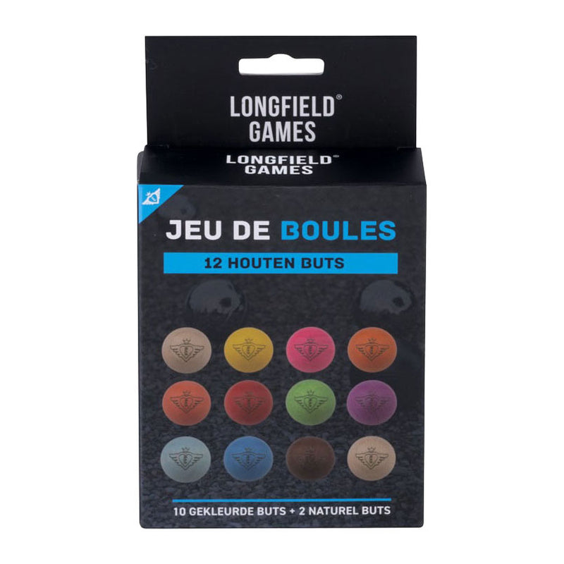 Afbeelding laden in galerijviewer, Engelhart jeu de boules houten buts set – 12 stuks fluor naturel – ø30 mm – pétanque – longfield
