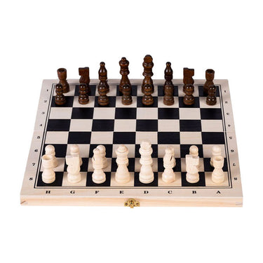 Backgammon houten schaak en set