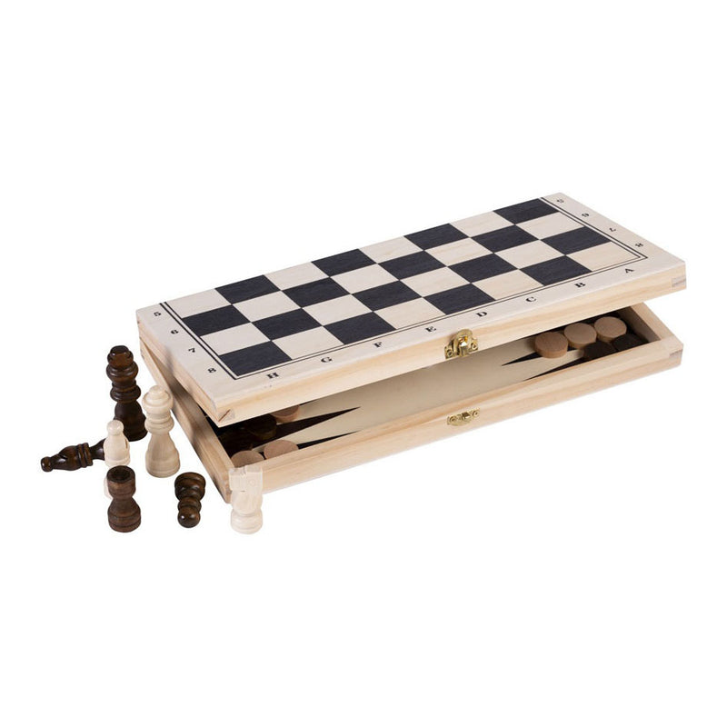 Load image into Gallery viewer, Engelhart schaak backgammon cassette hout 30x16x4 cm | 2 stuks

