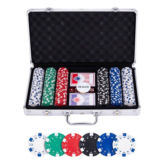 Pokerset in zilveren koffer - 300 chips