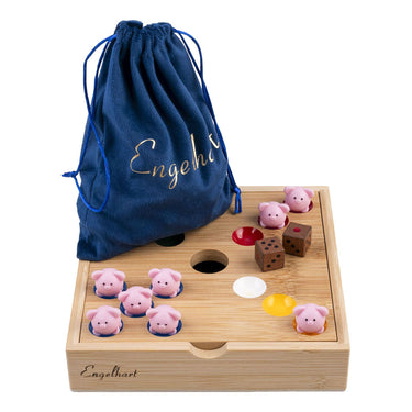 Engelhart pig hole game – bamboe – 60 siliconen varkentjes – strategisch gezelschapsspel – tactisch bordspel –