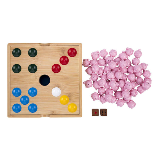 Engelhart pig hole game – bamboe – 60 siliconen varkentjes – strategisch gezelschapsspel – tactisch bordspel –