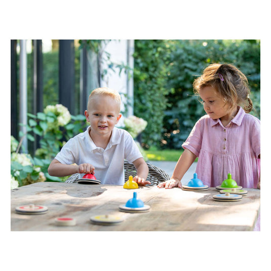 Engelhart indoor curling spel – houten speelset – tafel curling game – behendigheidsspel – inclusief 8 stones, 4 pionnen en target – gezelschapsspel –