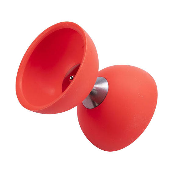 Load image into Gallery viewer, Engelhart diabolo van rubber met metalen stokjes - fluor rood
