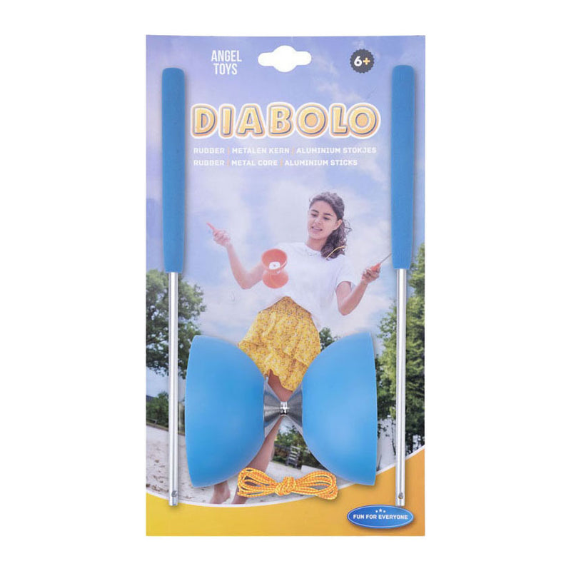 Load image into Gallery viewer, Engelhart diabolo van rubber met metalen stokjes - blauw
