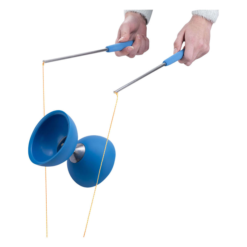 Load image into Gallery viewer, Engelhart diabolo van rubber met metalen stokjes - blauw
