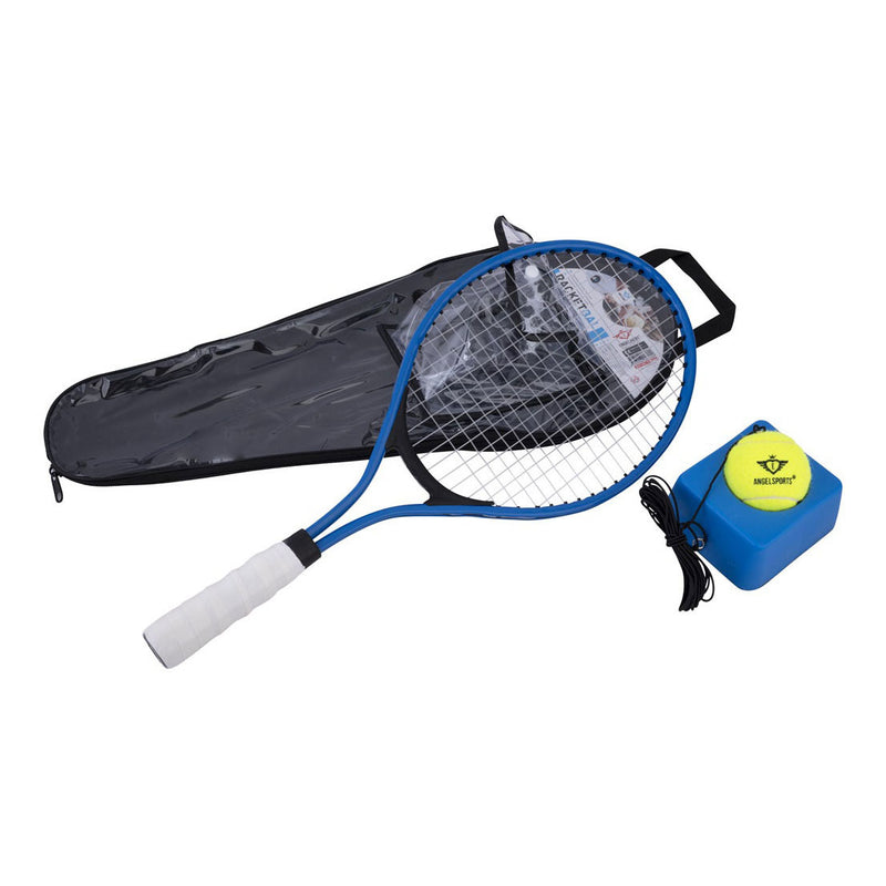 Load image into Gallery viewer, Engelhart racketball set – tennisracket 21” blauw met tennistrainer en bal – inclusief hoes – rebound trainingsset voor beginners en oefening –
