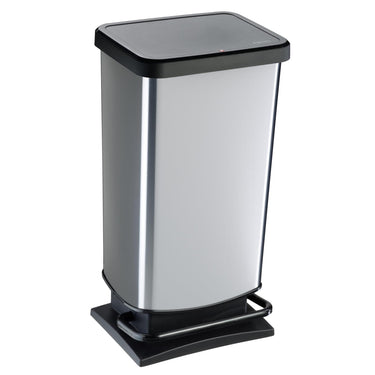 Rotho paso pedaalemmer 40l zilver metallic