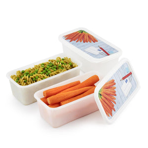 Rotho domino diepvriesdozenset 3-delig 1,2l etiket decor beschrijfbaar