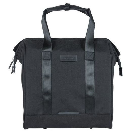 Basil tas grand fietsshopper zwart | mik hooks | 23l