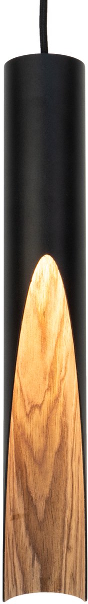Eglo barbotto hanglamp - gu10 - ø 6 cm - zwart bruin - staal - fsc hout