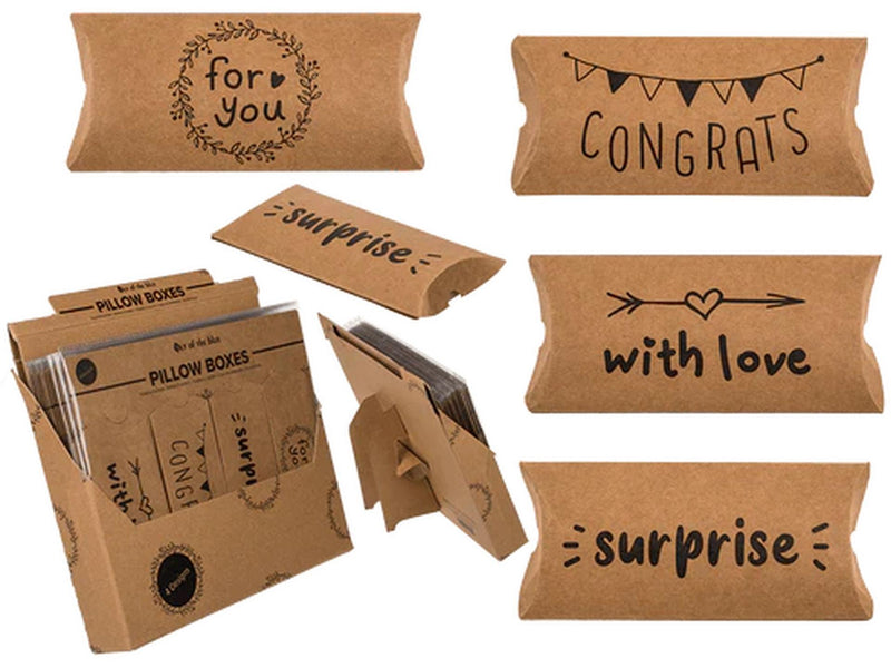 Load image into Gallery viewer, Out of the blue cadeaubox kraft papier met tekst 14x6cm
