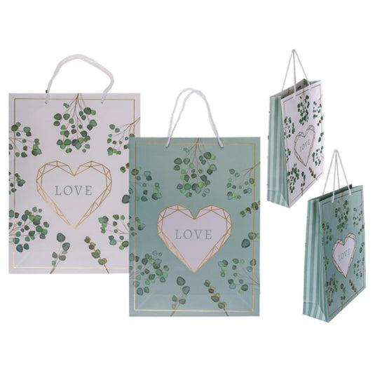 Ootb cadeautasje love 25x8,5x34cm groen wit