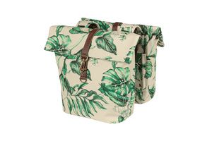 Load image into Gallery viewer, Basil Ever-Green dubbele fietstas, gerecycled PET, waterkerende vouwsluiting, unisex, fiets, sandshell beige
