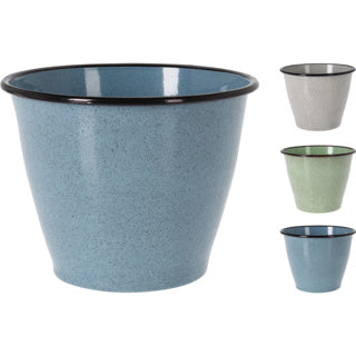 Bloempot metaal 3 assorti kleuren | 4 stuks