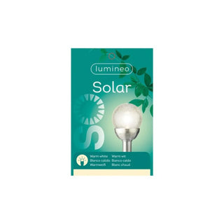 Load image into Gallery viewer, Solarlamp tuinsteker rvs glas bol transparant
