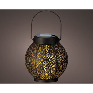 Kaemingk solar lantaarn metaal zwart goud 14 cm doorsnee | 2 stuks