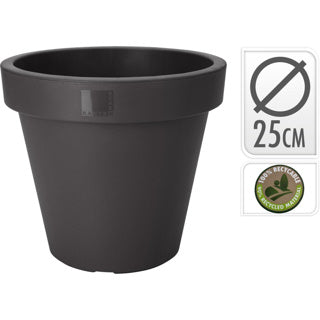 Bloempot ek rond 25 cm antraciet | 10 stuks