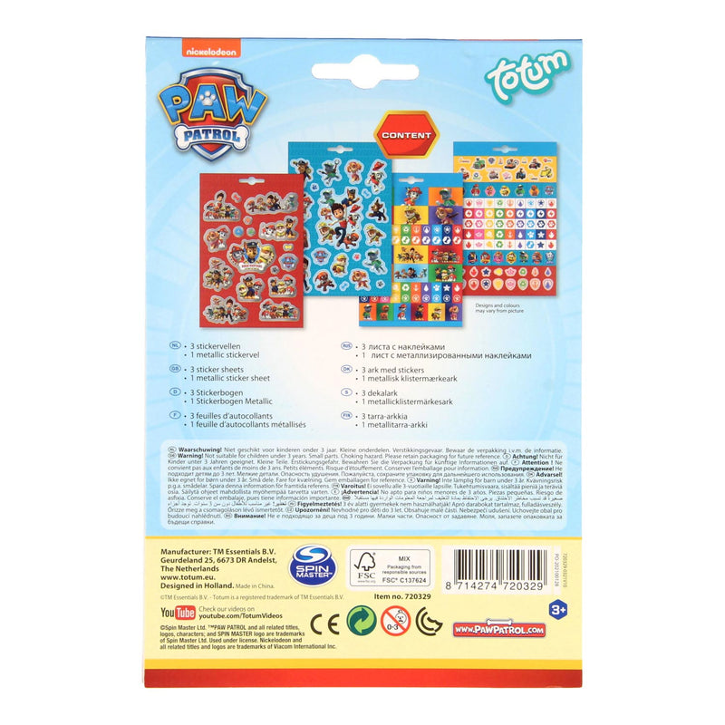 Load image into Gallery viewer, Paw patrol totum stickervel, 4st.
