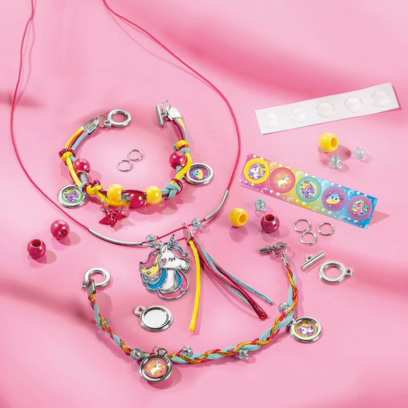 Load image into Gallery viewer, Totum unicorn knutselkoffer 2-in-1 knutselset armbandjes maken en diamond painting - creatief speelgoed meisjes vanaf 5 jaar cadeau tip knutselen sieradenpakket
