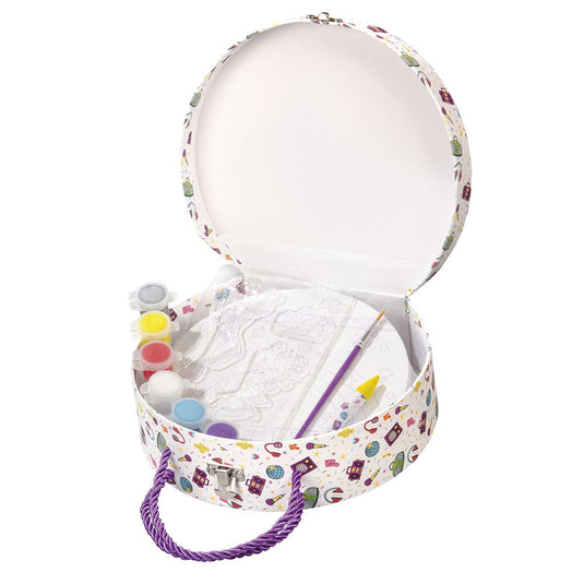 Totum knutselkoffer disco dans canvas schilderijtje maken - speelgoed meisjes - knutselen met gips home deco