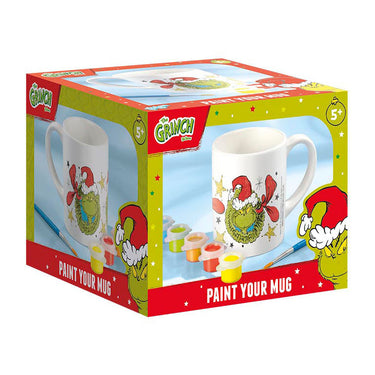Totum the grinch - inkleur mok beker beschilderen - knutselset incl. 5 kleuren verf en penseeltje - creatief speelgoed jongens meisjes cadeautip