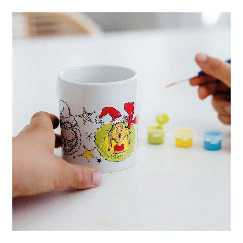 Load image into Gallery viewer, Totum the grinch - inkleur mok beker beschilderen - knutselset incl. 5 kleuren verf en penseeltje - creatief speelgoed jongens meisjes cadeautip
