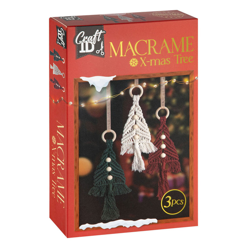 Load image into Gallery viewer, Creative craft group set macrame hangers kerstbomen - 3st.
