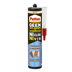 Pattex 1066005 - geen spijkers geen schroeven binnen-buiten beige 390g | 12 stuks
