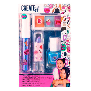 Create it! beauty make-up set holografisch, 4dlg.