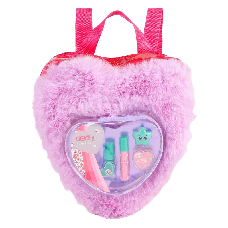 Load image into Gallery viewer, Canenco create it! beauty make-up set in fluffy rugtas love paars
