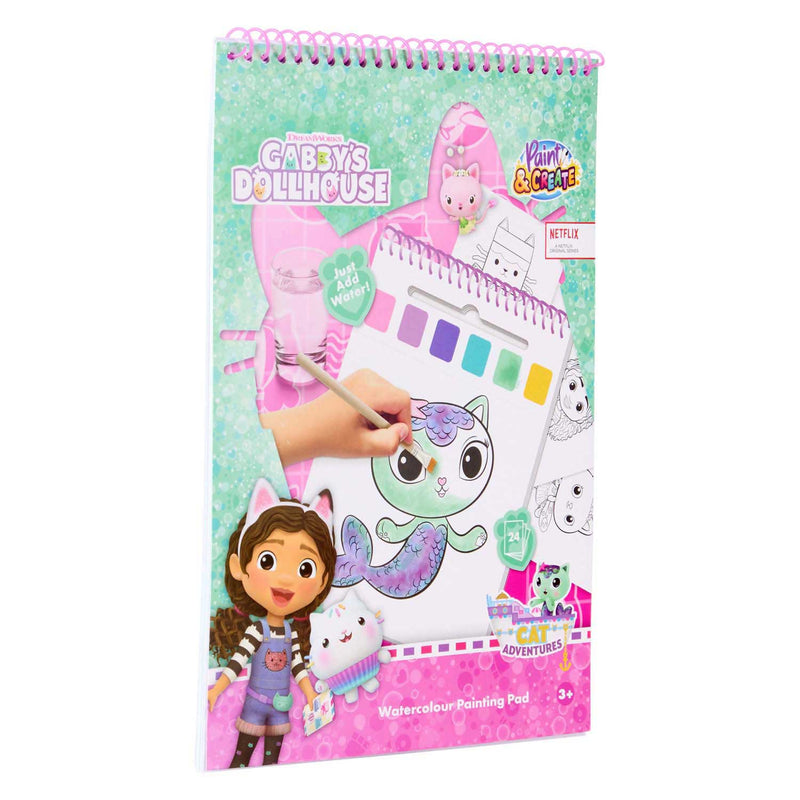 Load image into Gallery viewer, Canenco gabby's dollhouse water verfset boek - incl kwast
