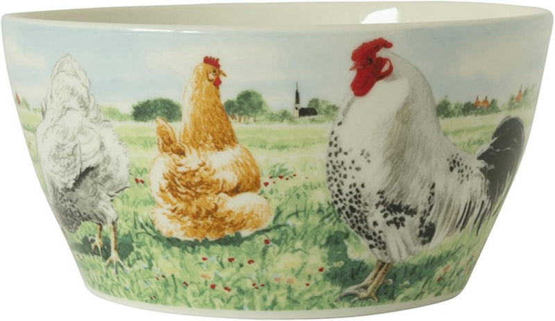 Load image into Gallery viewer, Wiebe van der zee wiebe's farm kom kip ã˜13cm doos a 6 stuks porselein
