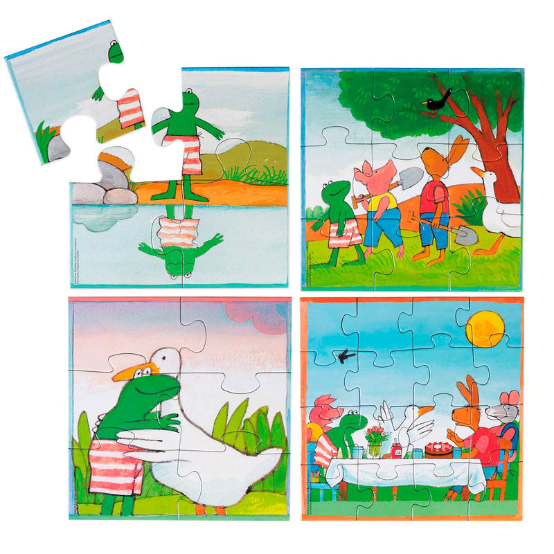 Load image into Gallery viewer, Bambolino kikker 4-in-1 kinderpuzzel - 4, 6, 9 en 16 stukjes - peuter en kleuter speelgoed - voor meisjes en jongens - vanaf 3 jaar - toys
