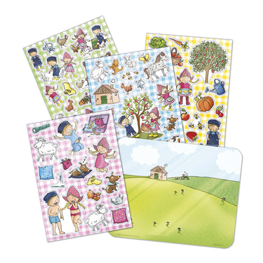 Totum fien teun raamstickers, niet permanente verplaatsbare stickers - met speelachtergrond - vanaf 3 jaar - bambolino toys