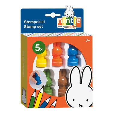 Totum nijntje stempels, 5 stuks zelf inktend, stempelen, stempelset - creatief peuter kleuter speelgoed - vanaf 3 jaar - bambolino toys knutselen junior