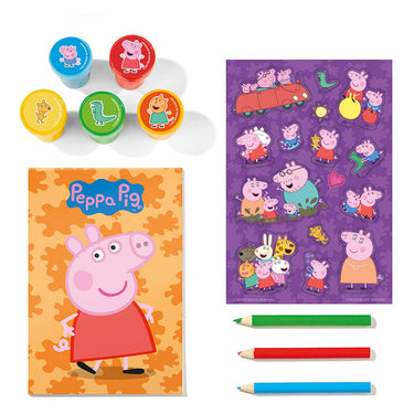 Totum peppa pig creatieve knutselset met stempels, potloden en stickers - educatief speelgoed junior creatief knutselen stempelen knutselen