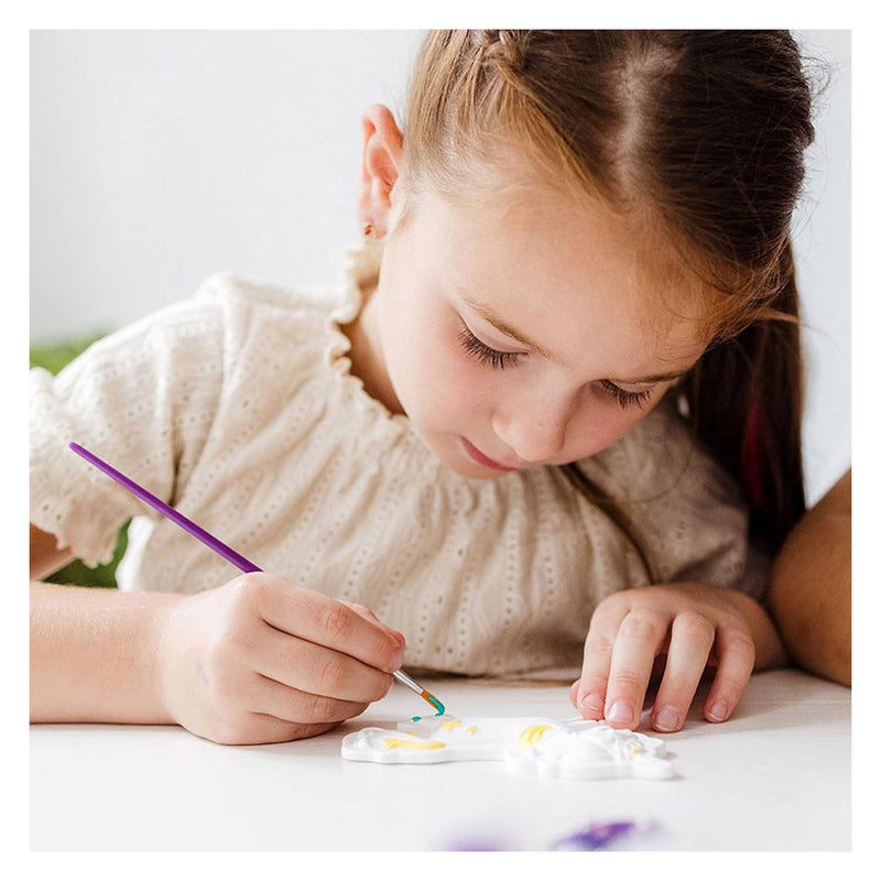 Load image into Gallery viewer, Totum unicorn gips gieten schilderen model paint 10 gipsfiguren maken incl. 5 kleuren verf en penseel - knutselset cadeau tip speelgoed meisjes en jongens vanaf 5 jaar
