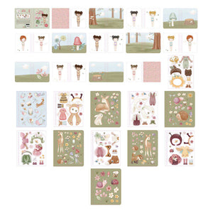 Little dutch sticker- en aankleedboek dress me up rosa, fairy garden - bambolino toys creatief speelgoed - cadeau tip