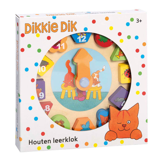 Bambolino toys dikkie dik houten leerklok, 12dlg.
