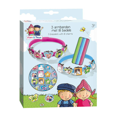 Bambolino fien teun schuif armbandjes maken - 3 armbandjes met 18 schuifbedels - vanaf 3 jaar - toys - boerderij thema