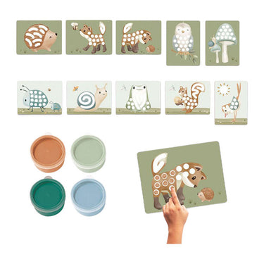 Little dutch vingerverf forest friends - complete set - cadeautip - creatief speelgoed