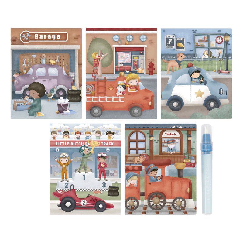 Load image into Gallery viewer, Little dutch watertekenboek jim vehicles - water magic book
