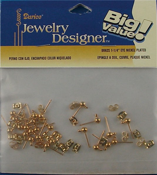Darice • oorstekers 4mm goud 24st.