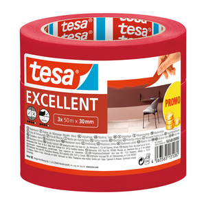 Tesa 1068966 - afplakband excellent promo 3 x 50m x30mm | 2 stuks