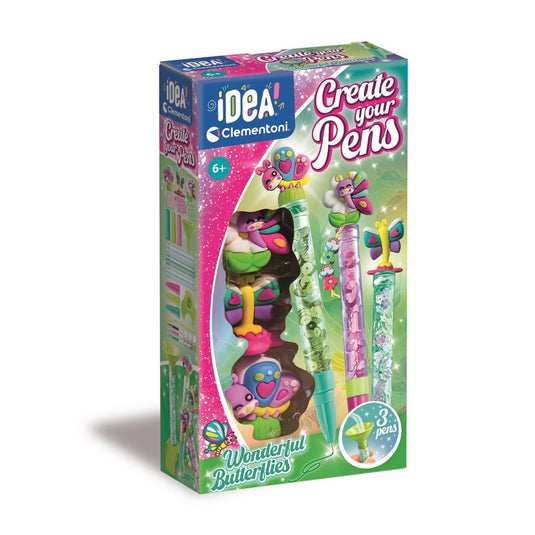 Clementoni idea maak je eigen pennen - wonderful butterflies