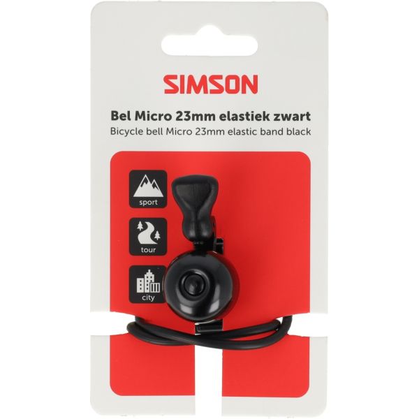 Afbeelding laden in galerijviewer, Rema tip top nederland b.v. simson fietsbel micro 23mm rubber elastiek bevestiging zwart
