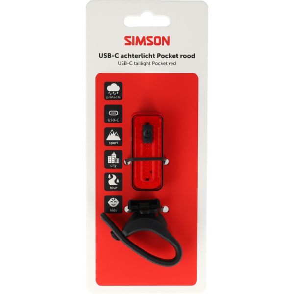 Afbeelding laden in galerijviewer, Simson usb-c led lamp pocket rood
