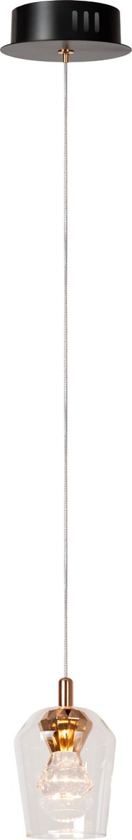 Lucide berliane - hanglamp - ø 12 cm - led dimbaar - 1x4w 2700k - met vervangbare led-module - transparant | essential