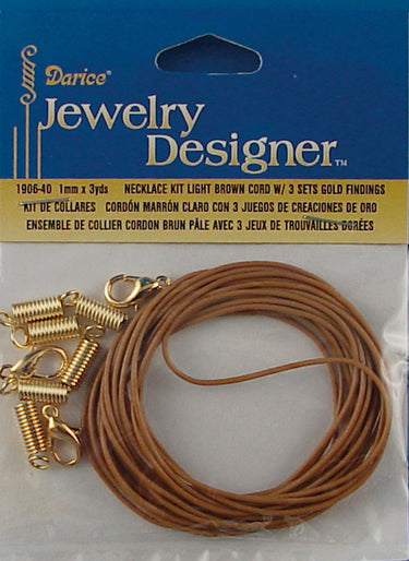 Darice • chain l.brown+clasp 1mm 2.7m.